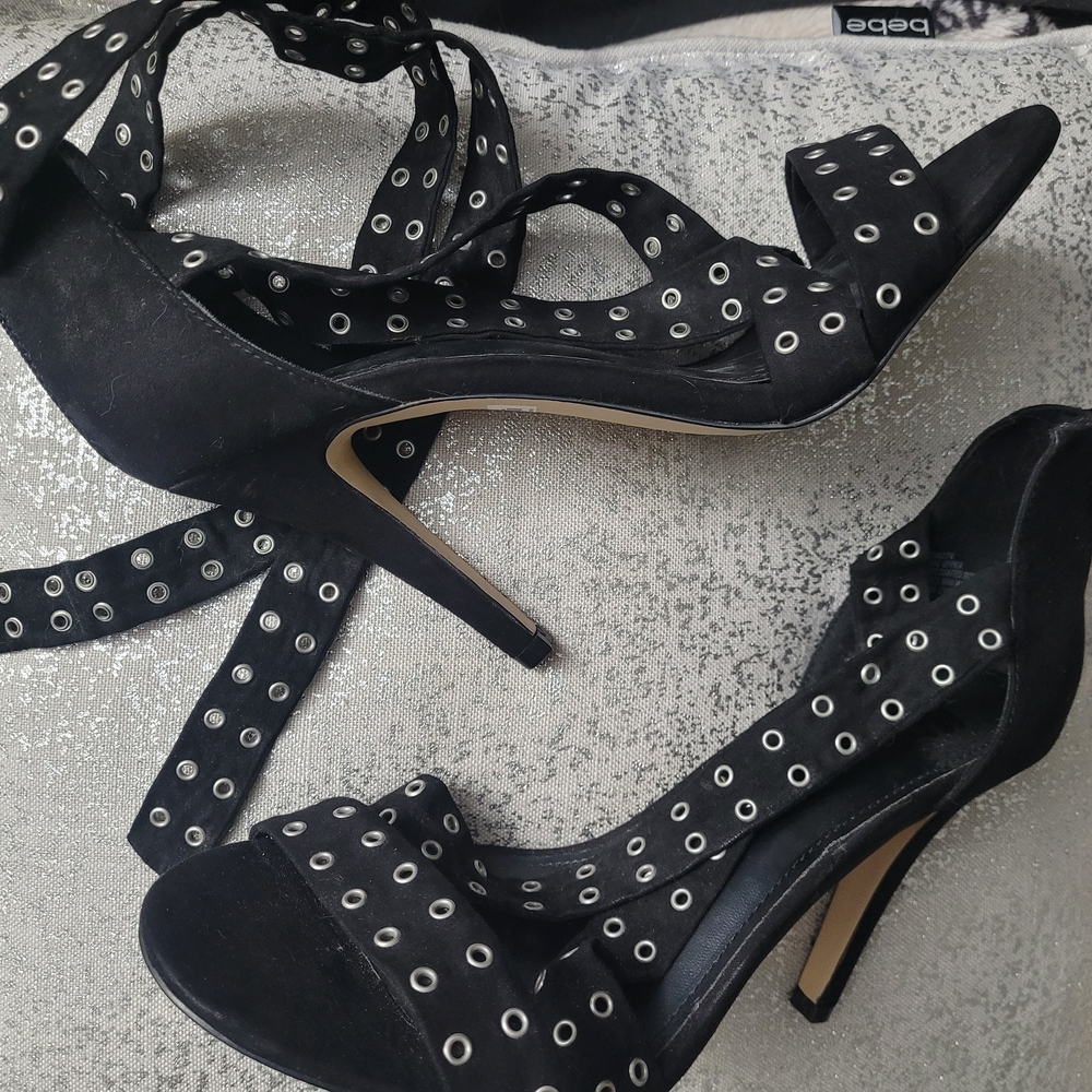 Torrid Black Heels with Silver Accents